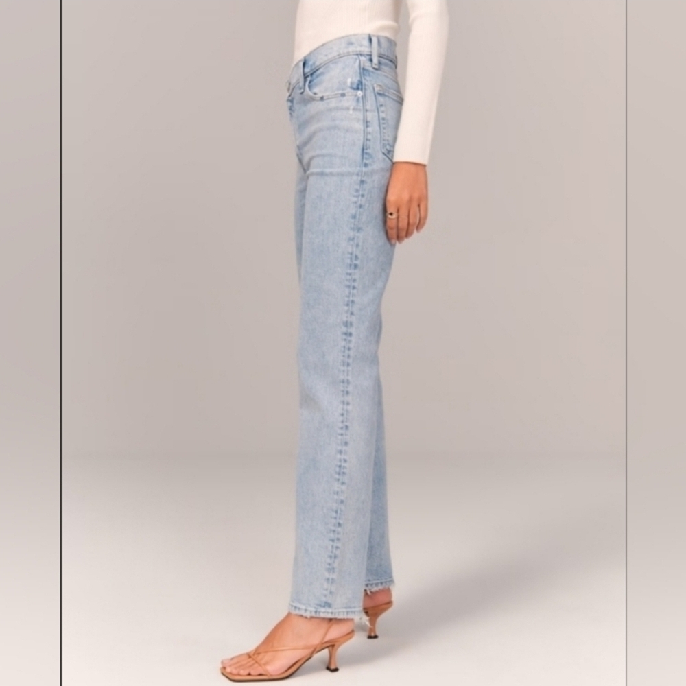 Abercrombie & Fitch Blue Straight Leg Jeans Relaxed Fit Size 25/0s - Picture 3 of 16